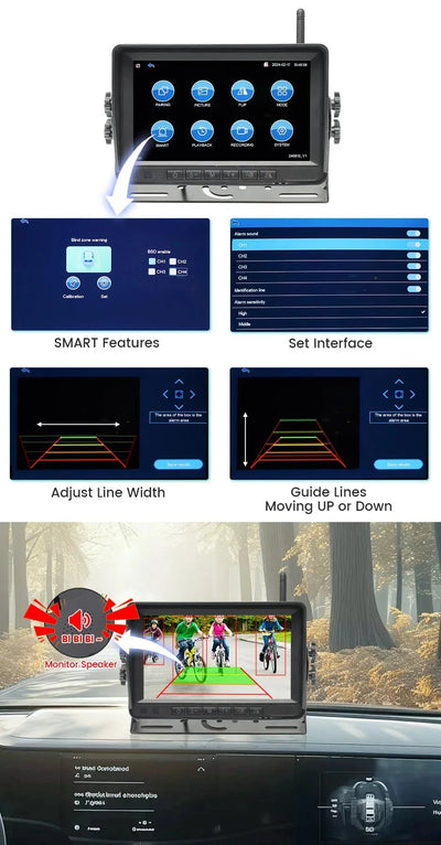 GreenYi 1280x720 HD AHD Wireless Truck DVR 7 Inch Night Vision Backup Camera - stepyours.com