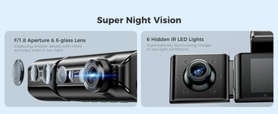 AZDOME M550 Pro 4K Dash Cam WiFi GPS Night Vision Parking Monitor Rear Camera - stepyours.com