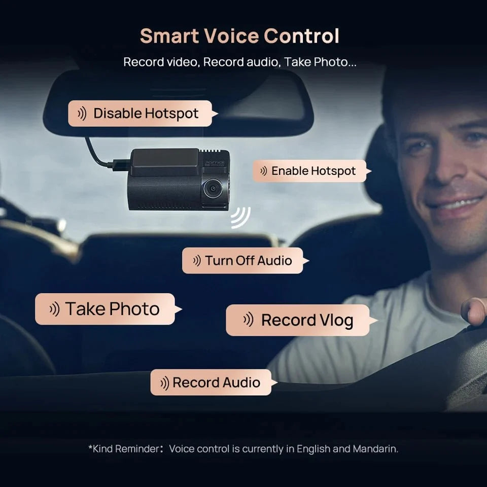 70mai Ultra HD 4K Dash Cam A810 A810S With Built In GPS ADAS 150 Degree FOV - stepyours.com