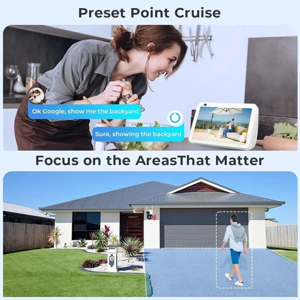 BESDER 4K 8MP WiFi Outdoor PTZ Camera Dual Lenses With Human Detection - stepyours.com