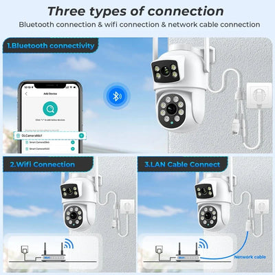 BESDER 4K 8MP WiFi Outdoor PTZ Camera Dual Lenses With Human Detection - stepyours.com