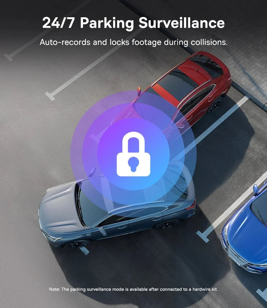 Baseus VD1 3K Dash Cam Front And Rear With GPS Supercapacitor 24H Parking - stepyours.com