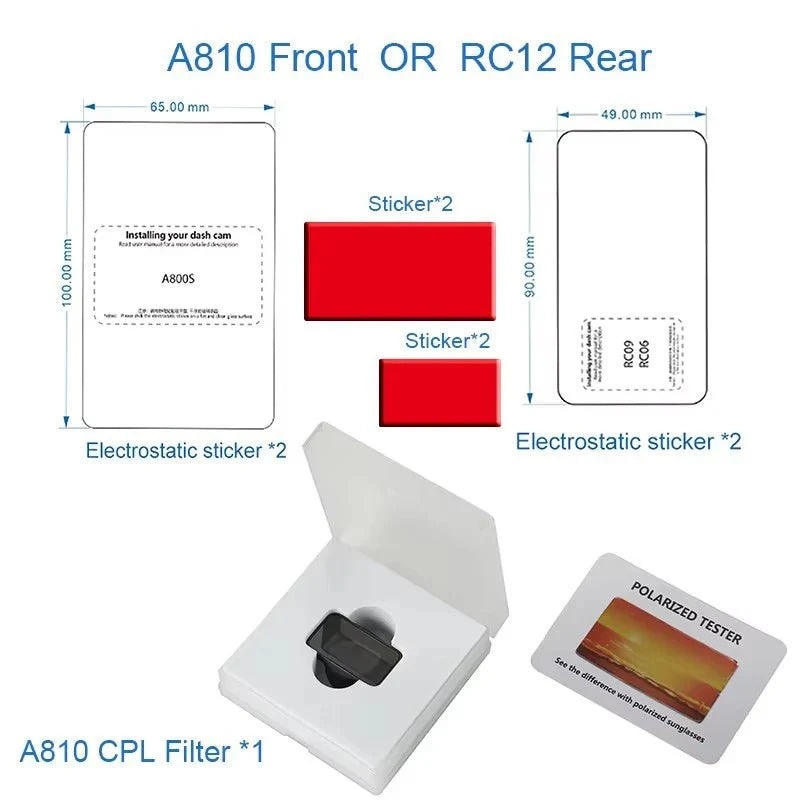 CPL Filter For 70mai A810 RC12 RC24 Rear Cameras Compatible - stepyours.com