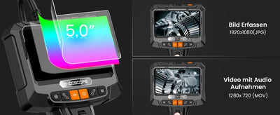 Lafoch S10 360 Rotating Dual Lens Endoscope - 3.9mm Probe, 5 - Inch IPS Display - stepyours.com
