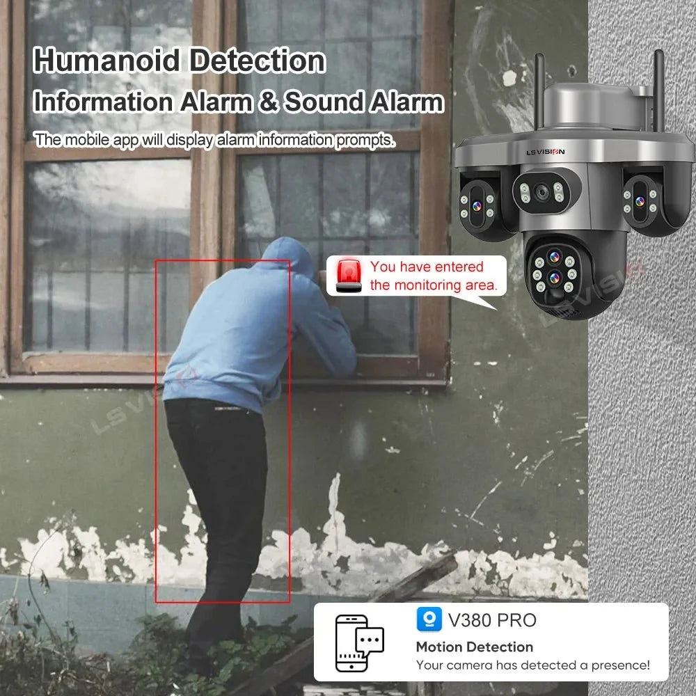 LS Vision 20MP Solar WiFi Surveillance Camera V380 Pro 10X Optical Zoom Outdoor - stepyours.com