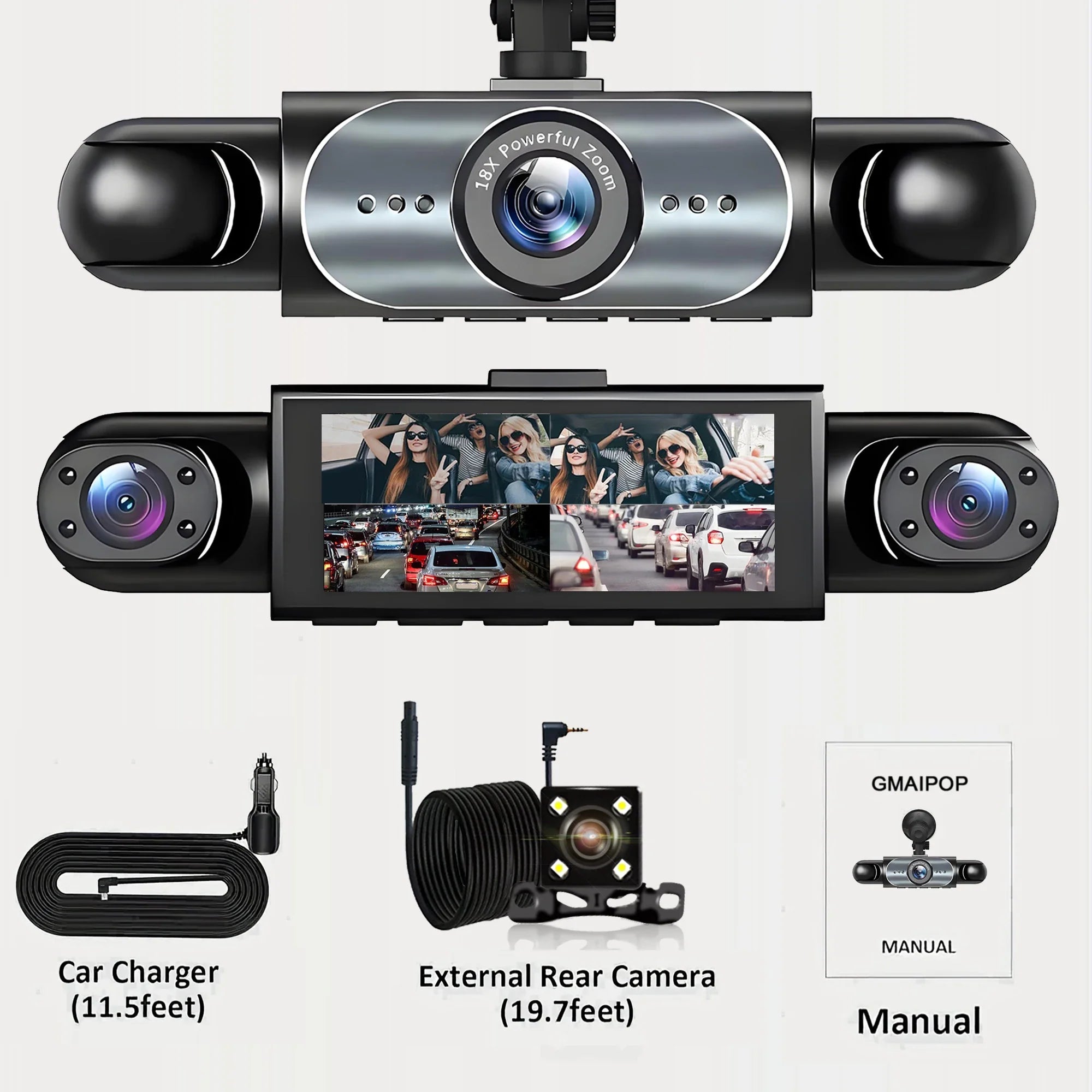 4 Channel Dash Cam 360 Degree Car Video Recorder Night Vision Parking Monitor - stepyours.com
