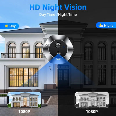 WSDCAM Mini WiFi Doorbell With Two Way Talk Peephole 1080P - stepyours.com