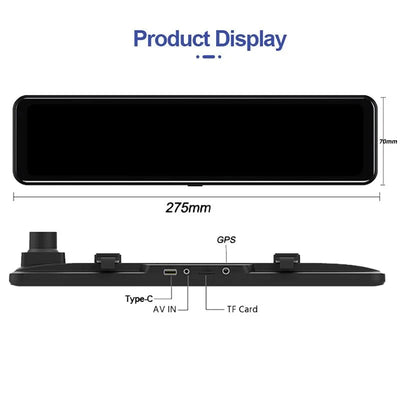 ACCEO 4K WIFI Dash Cam 12 Inch Rearview Mirror Car DVR Recorder - stepyours.com