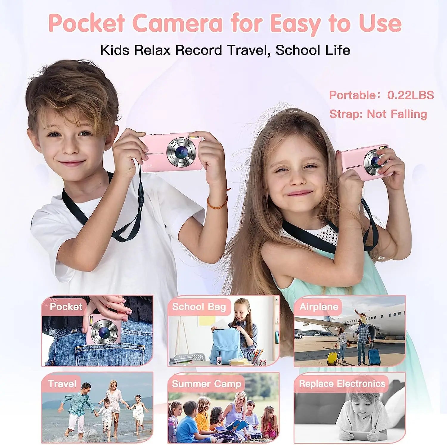 Kids Digital Camera Camcorder 16x Zoom 1080P 44MP for Beginners - stepyours.com