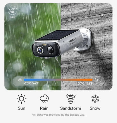 Baseus S1 Lite Solar Security Camera - 2K Wireless Outdoor With 135 Degree FOV - stepyours.com