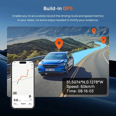 70mai T800E 3 Channel Dash Cam 4K HDR F1.55 Supercapacitor GPS WiFi 6 5GHz - stepyours.com