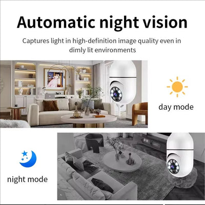 Gemodi 4G WiFi E27 Bulb Cam - AI Tracking 1080p Indoor Security by stepyours.com