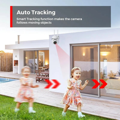 4MP Outdoor WiFi Camera PTZ 2K HD AI Auto Tracking Night Vision - stepyours.com