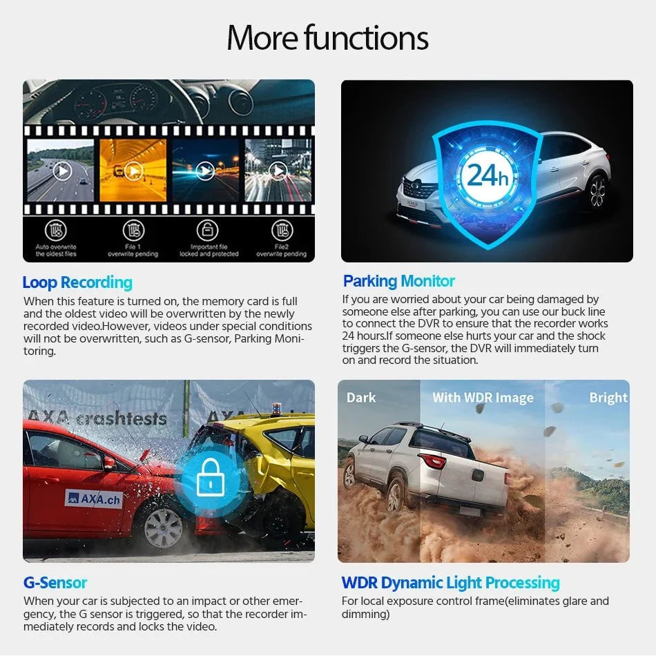 4K Dash Cam GPS WiFi Night Vision Car DVR with Optional Rear Lens - stepyours.com