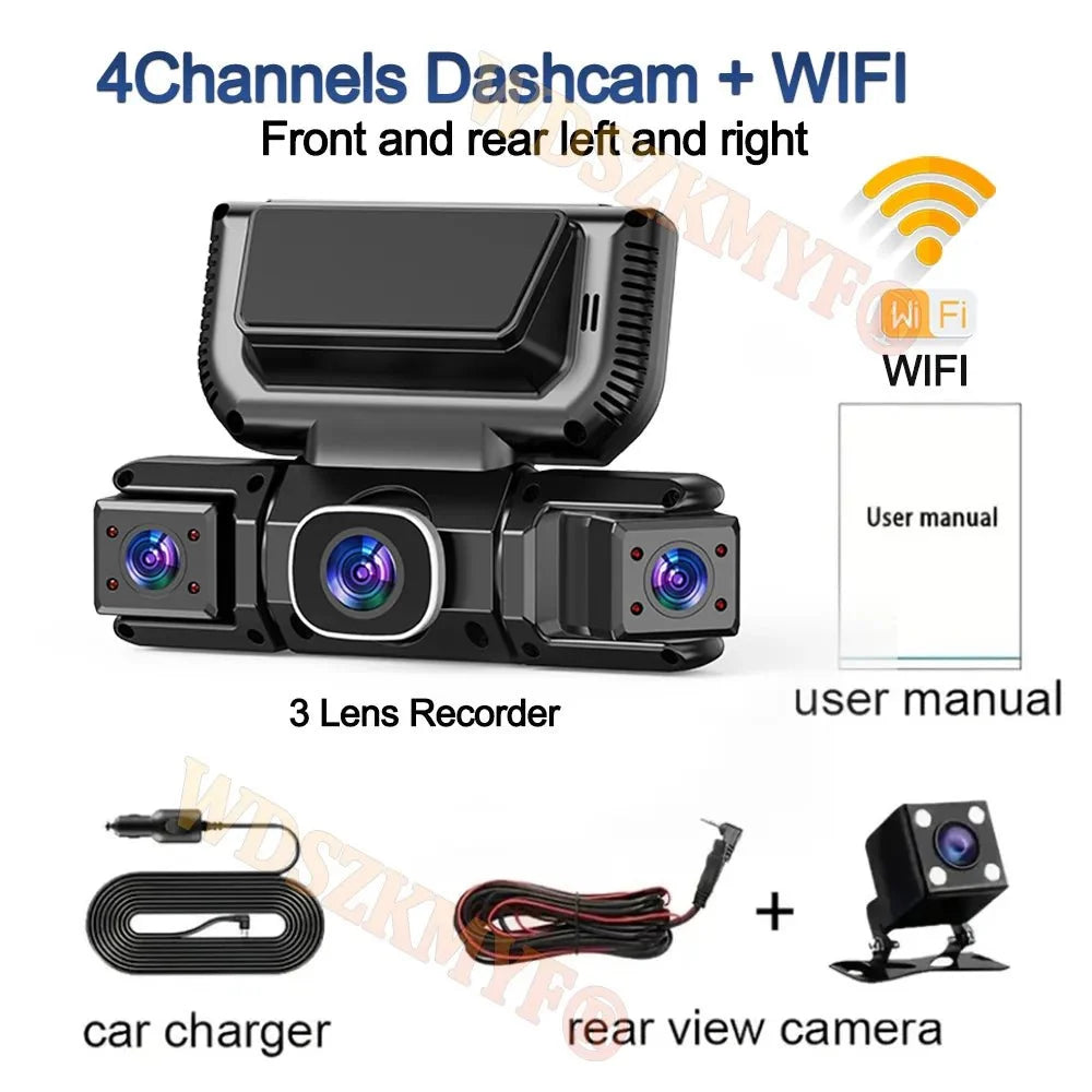 4 Camera 360 Degree Car DVR Dash Cam 1080P WiFi Front Rear Parking Monitor Gift - stepyours.com