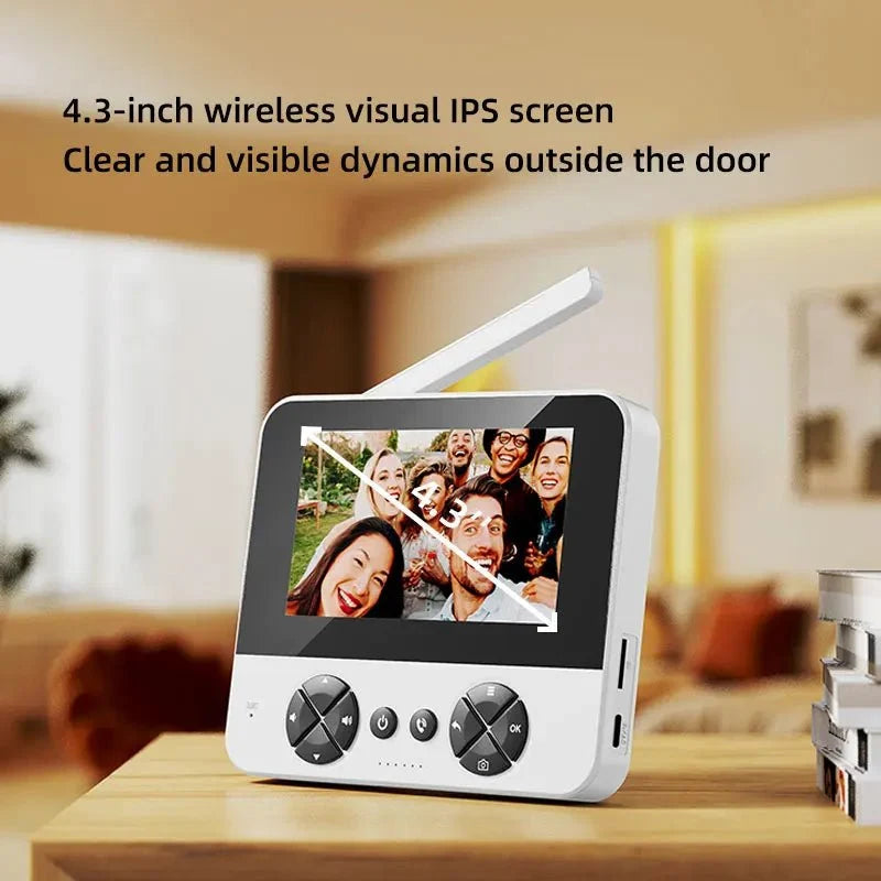 Wireless Video Doorbell 4.3 IR Night Vision Two Way Intercom - stepyours.com