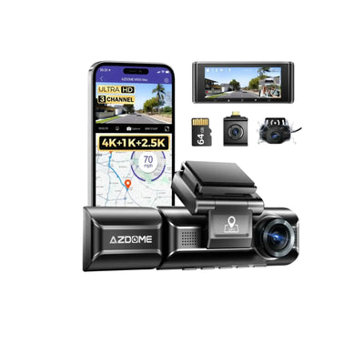 AZDOME 4K Dash Cam M550 Max GPS WiFi Car DVR 3.18Inch Screen Rear Cam - stepyours.com