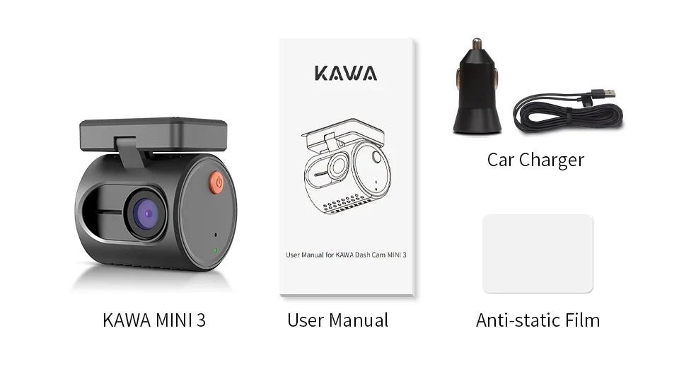 Kawa 2K Dash Cam Mini 3 for Cars Night Vision WiFi App - stepyours.com