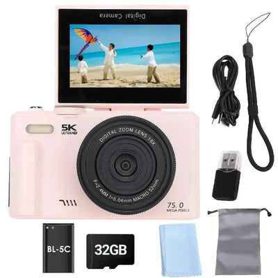 Amorus 75MP Digital Camera 5.7K Video 18x Zoom WiFi Vlog Camera - stepyours.com