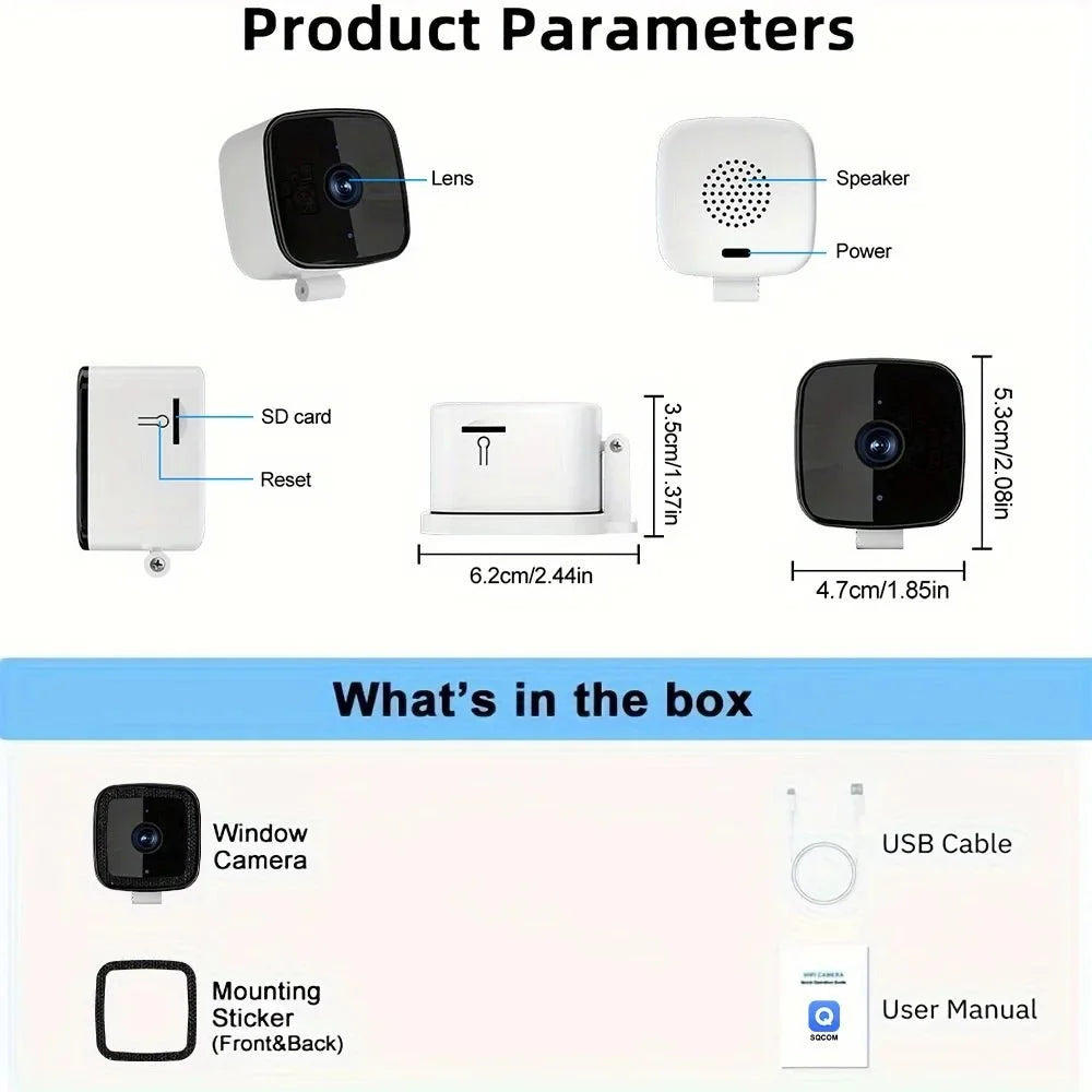 1080P WiFi Window Camera Full Color Night Vision Two Way Audio Baby Monitor - stepyours.com