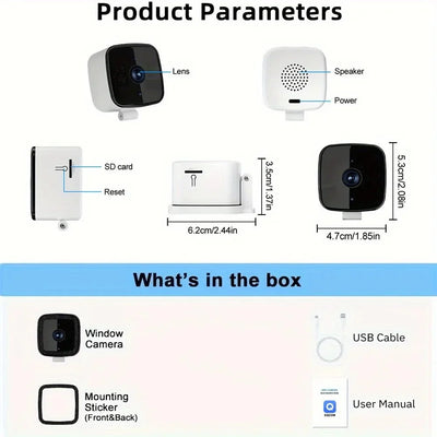 1080P WiFi Window Camera Full Color Night Vision Two Way Audio Baby Monitor - stepyours.com