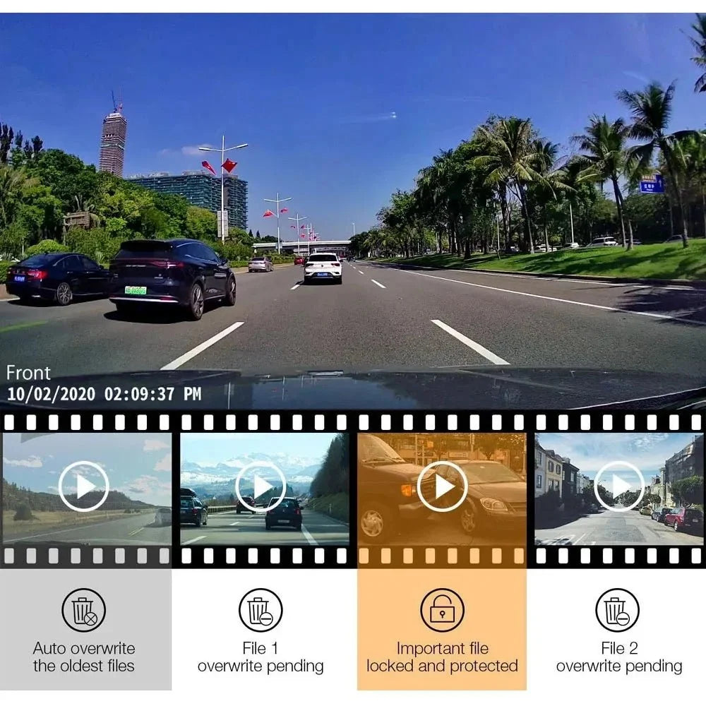 4K 2160P WiFi Car Dash Cam 24H Parking Monitor App Control For All Cars - stepyours.com