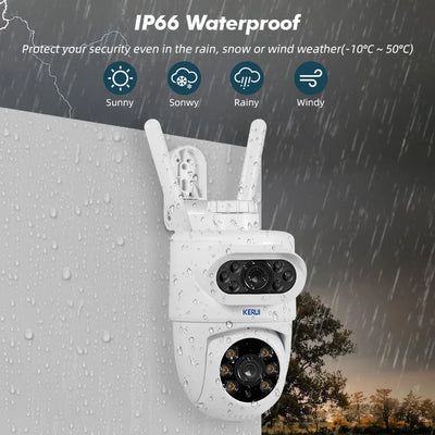 KERUI Outdoor 10MP 5K Dual Lens WiFi IP Camera PTZ - Tuya Compatible Smart Home - stepyours.com