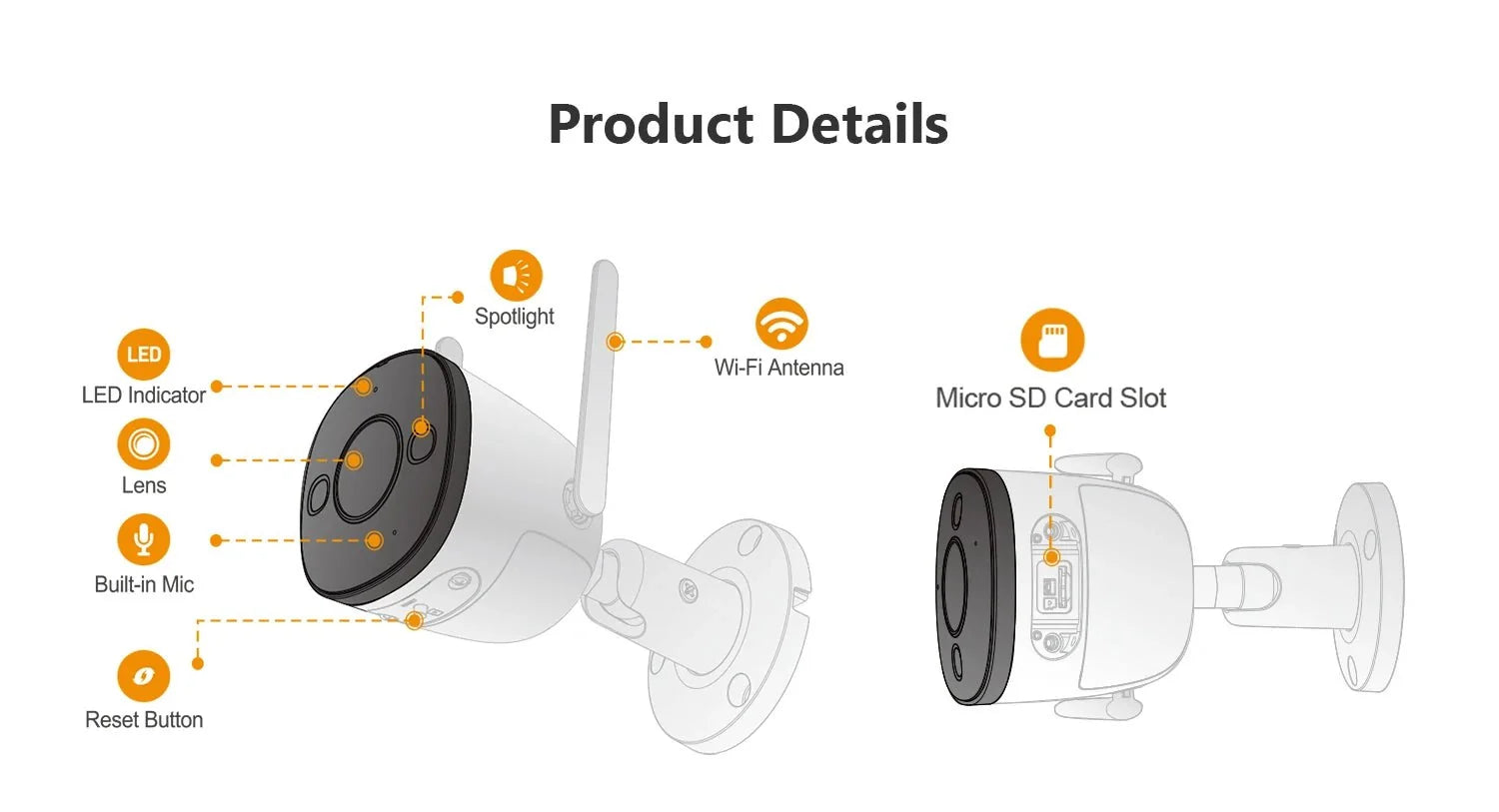 Imou Bullet 2E 5MP Color Night Vision Spotlight Outdoor Camera With Human Detect - stepyours.com
