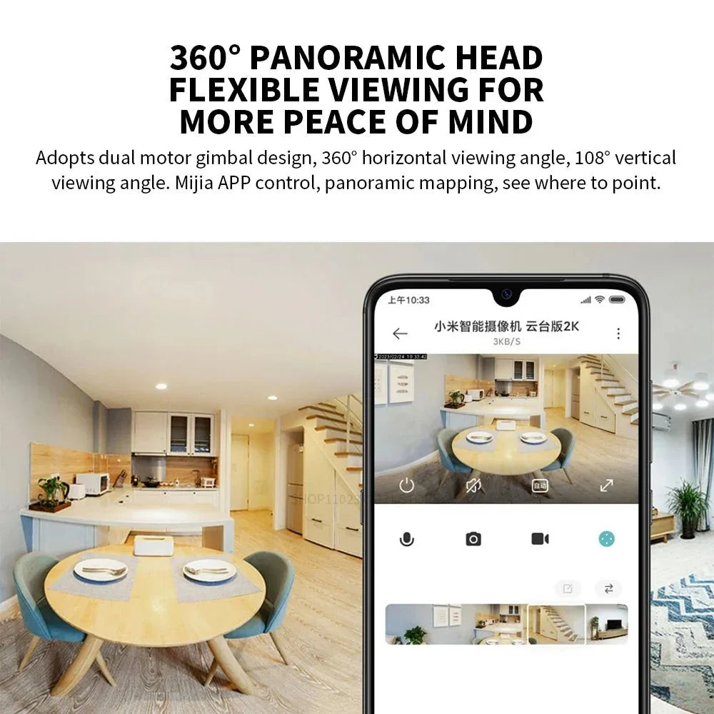 Xiaomi 360 Degree PTZ 2K AI Security Camera - Night Vision And Human Detection - stepyours.com