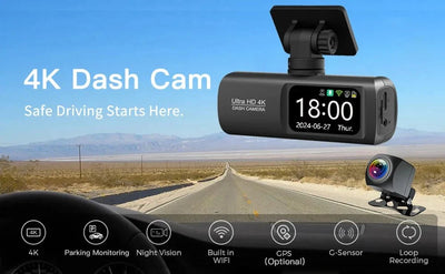 Soam Dash Cam 4K Plus Dual Channel GPS WiFi Front 4K Rear 1080p - stepyours.com