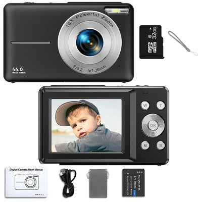 Kids Digital Camera Camcorder 16x Zoom 1080P 44MP for Beginners - stepyours.com