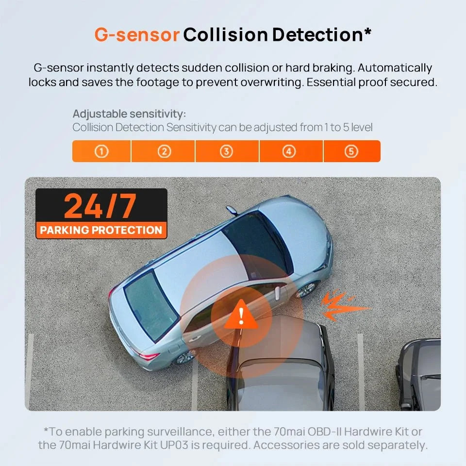 70mai M310 Plus 2K Dash Cam With English Voice Control 1440P WDR Parking WiFi 6 - stepyours.com