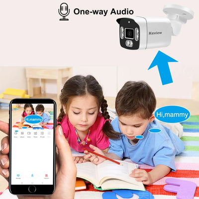 Keview POE 8MP 4K IP Camera - Outdoor Dual Lens Surveillance for Day and Night by stepyours.com