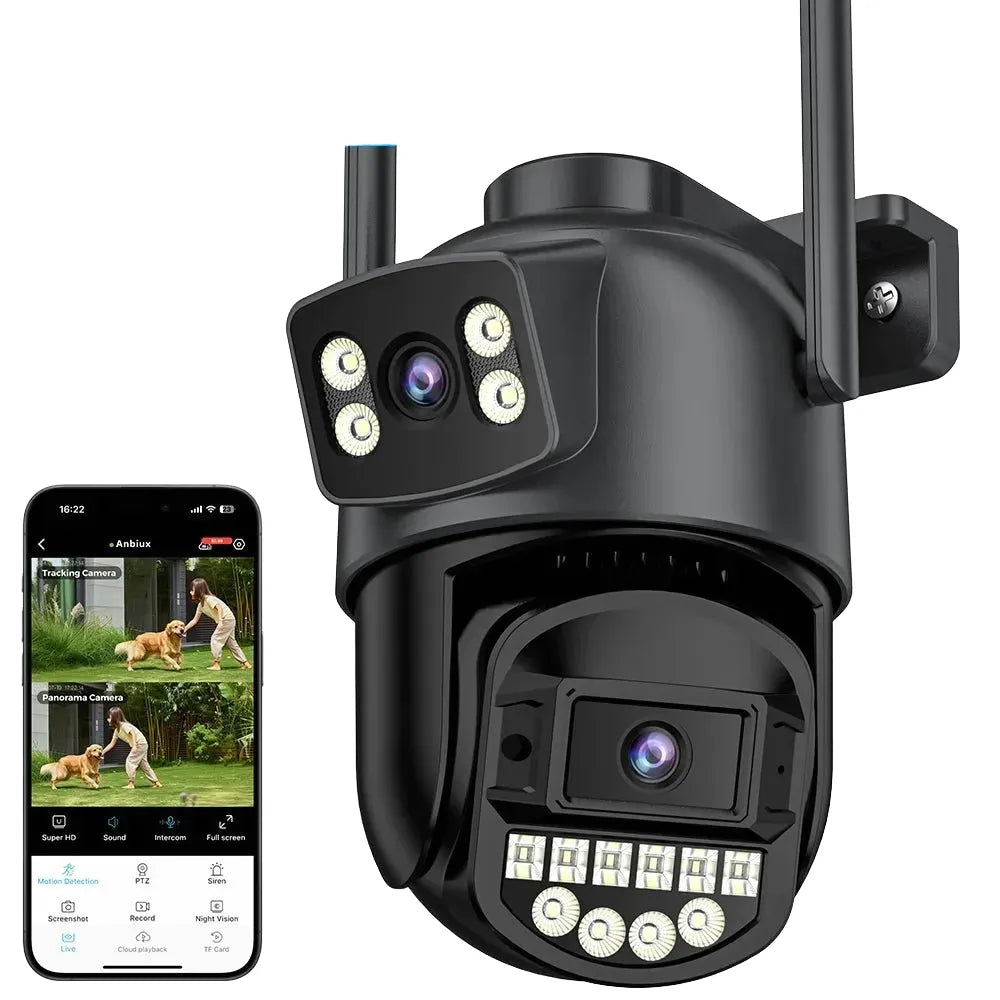 5K 10MP Dual - Lens WiFi PTZ Outdoor Camera - AI Auto Tracking - stepyours.com