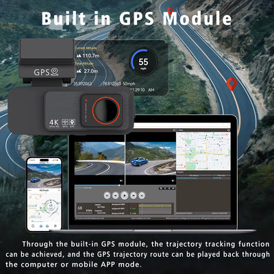 4K Dash Cam Dual Lens With GPS WiFi Night Vision Never Miss A Moment - stepyours.com