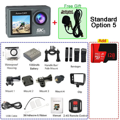 Adventure Ready Action Camera 5K 4K60FPS Dual IPS Touch LCD Waterproof 30M - stepyours.com