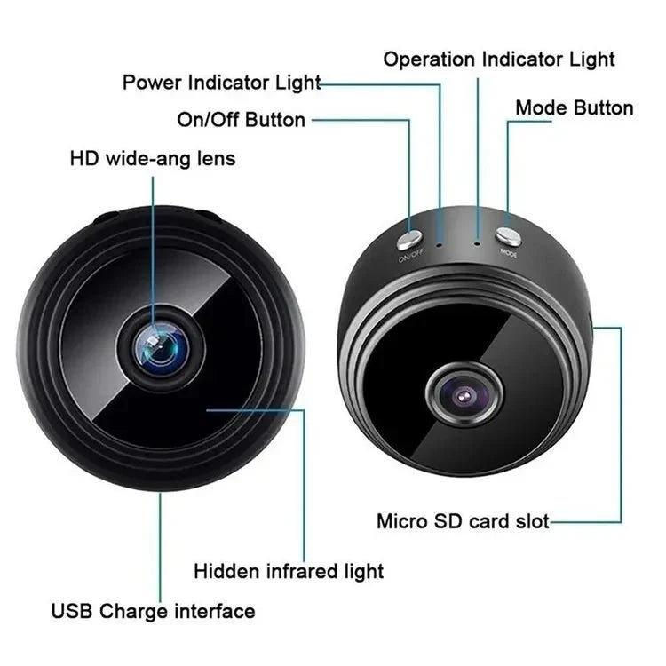 A9 Mini Camera - WiFi Wireless Security For Remote Home Monitoring Hooks - stepyours.com