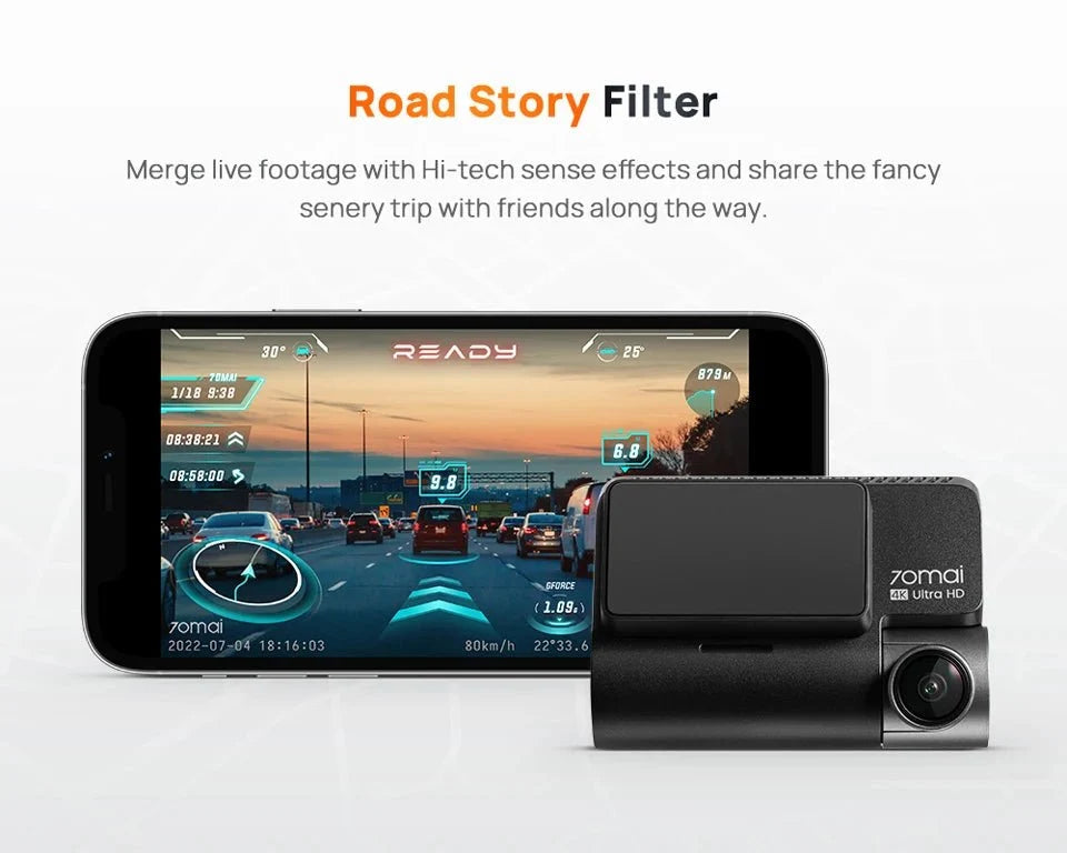 70mai A810 4K Dash Cam HDR GPS ADAS With 4G Parking DVR - stepyours.com