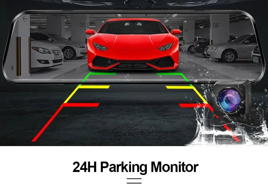 Acceo 10 Inch Car DVR Rearview Mirror Dual 1080P Touch Screen Night Vision - stepyours.com