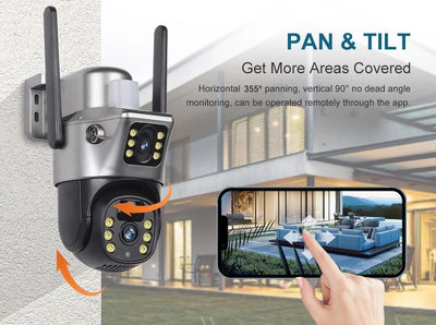 V380 Pro Solar Security Camera - Dual Lenses 8MP 4K PIR Night Vision Outdoor - stepyours.com