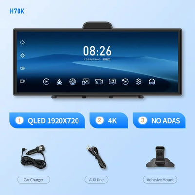 Imagebon H70 Plus 11.4 Inch 4K ADAS Dash Cam 60FPS Night Vision Dual Recording - stepyours.com