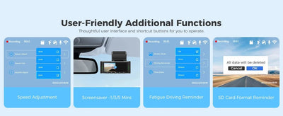 AZDOME M550 Pro 4K Dash Cam WiFi GPS Night Vision Parking Monitor Rear Camera - stepyours.com
