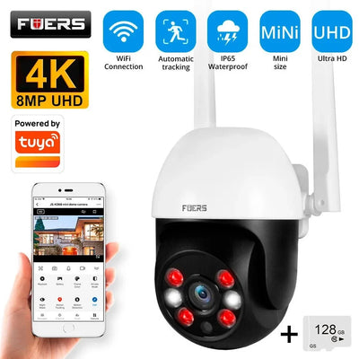 Fuers 8MP 4K Outdoor Security Camera AI Tracking Tuya Smart - stepyours.com