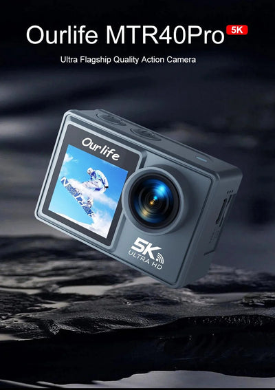 Ourlife MTR40 5K Action Camera IPS Touch Screen 170 Degree Waterproof 30M WiFi - stepyours.com
