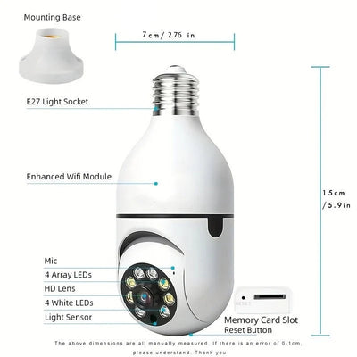 Ease Life App Light Bulb Security Camera Outdoor Wireless 5GHz 360 Degree E27 - stepyours.com