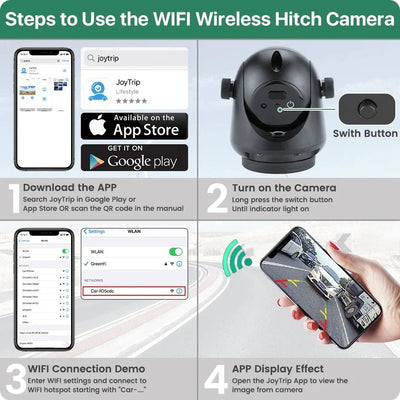 GreenYi 5G WiFi Magnetic Hitch Rear View Camera Night Vision Trailer RV - stepyours.com
