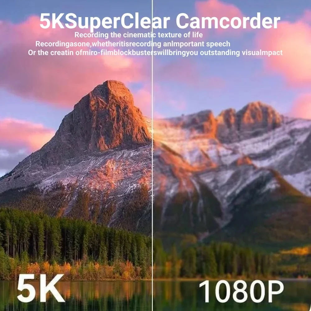 Amorus 5K Digital Camera 75MP 18X Zoom 180 Flip Screen WiFi For YouTube - stepyours.com