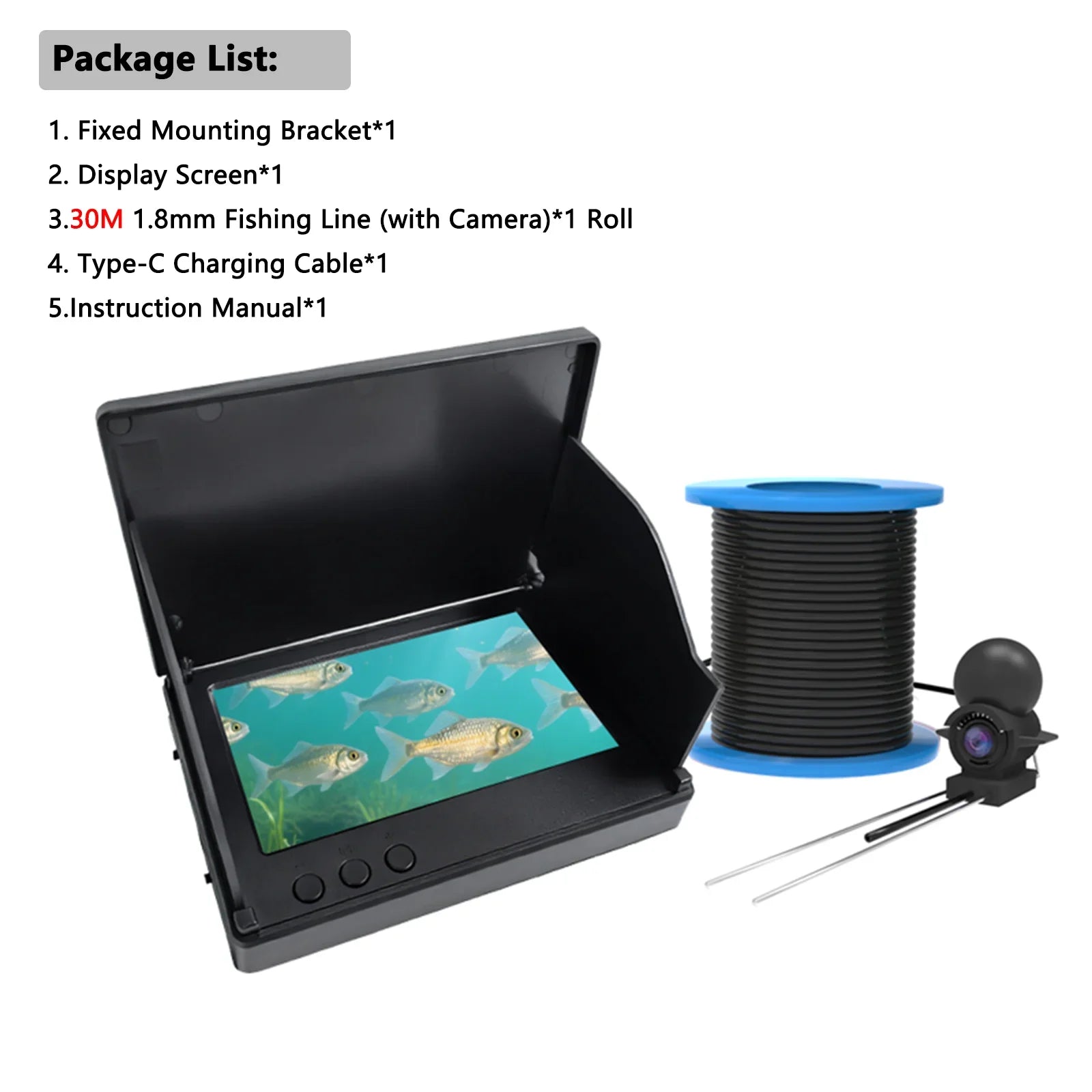 Dodosee Handheld 1080P Fish Finder 4.3 Inch LCD Depth Camera With Night Vision - stepyours.com