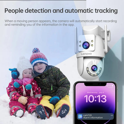 Lenovo HD PTZ Outdoor Camera Dual Lens 6MP With Auto Tracking - 5G WiFi - stepyours.com
