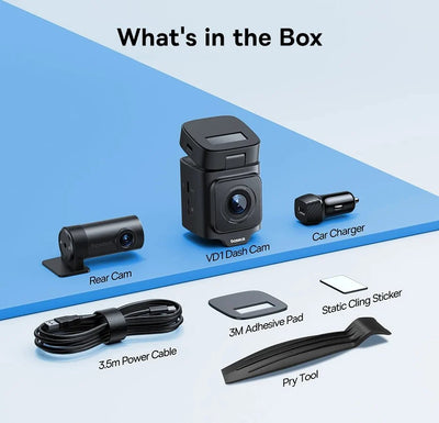 Baseus VD1 3K Dash Cam Front And Rear With GPS Supercapacitor 24H Parking - stepyours.com